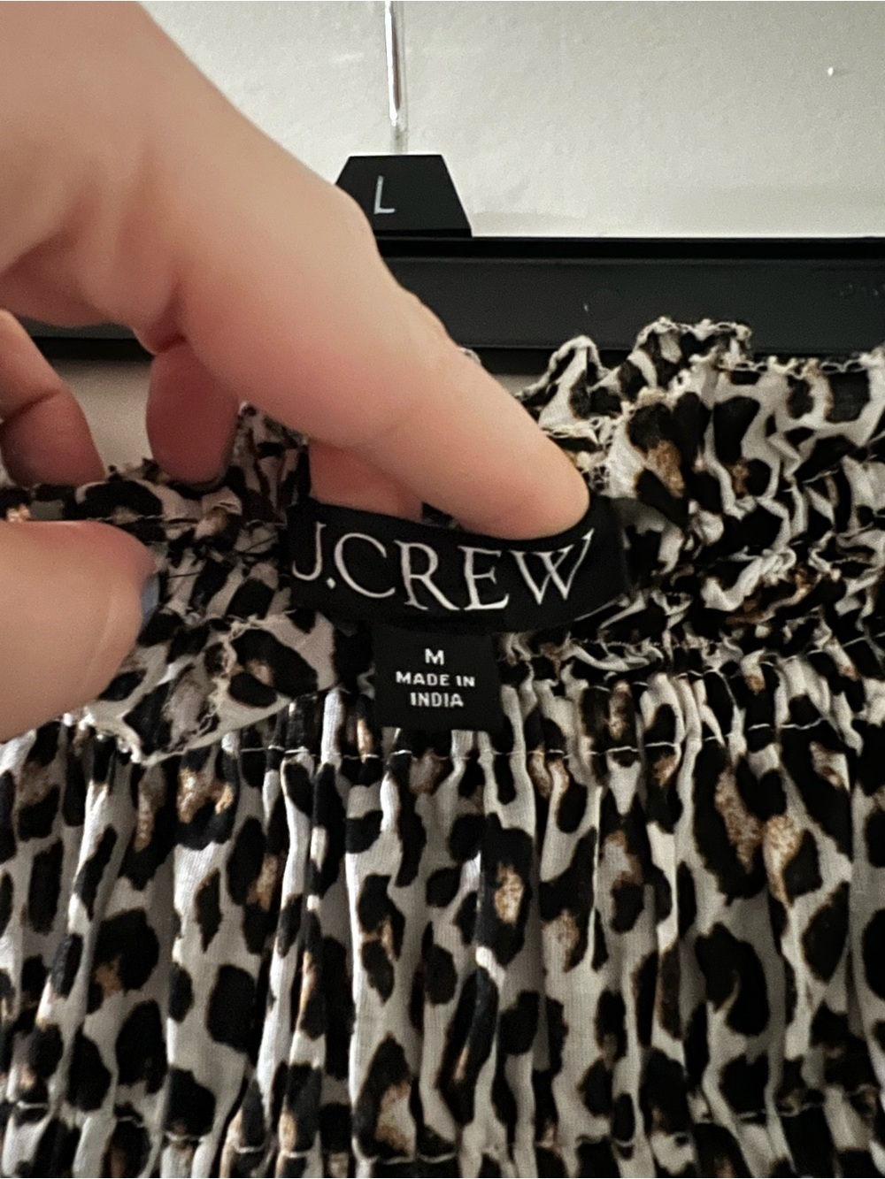 J. Crew Strapless Smocked Maxi Dress in White and Black Leopard - Picture 7 of 10